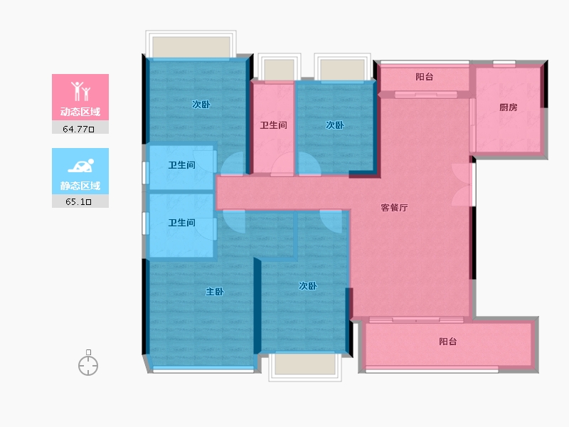 广东省-梅州市-金利来城市花园-125.00-户型库-动静分区