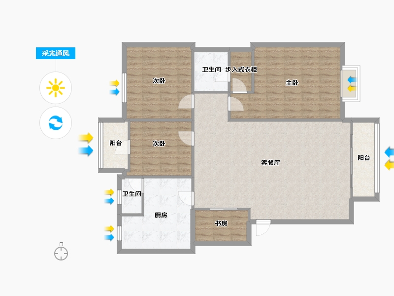 广西壮族自治区-南宁市-欧景庭园-106.67-户型库-采光通风