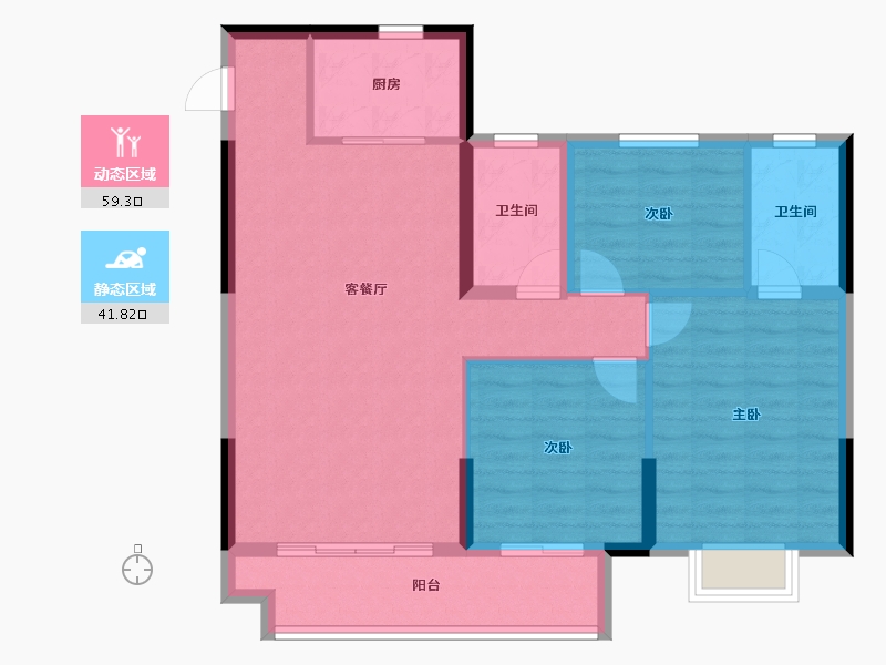 浙江省-宁波市-银丰凤麟云邸-98.18-户型库-动静分区