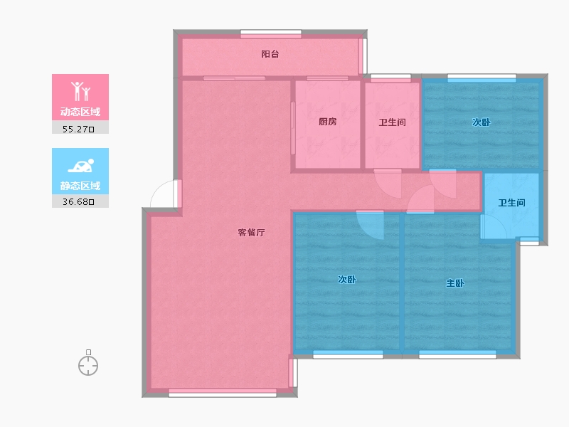 广东省-珠海市-棕榈假日-82.40-户型库-动静分区