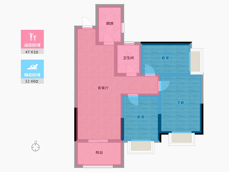 湖南省-衡阳市-雁城国际公馆-84.80-户型库-动静分区