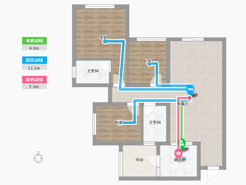 四川省-成都市-滨江和城-72.00-户型库-动静线