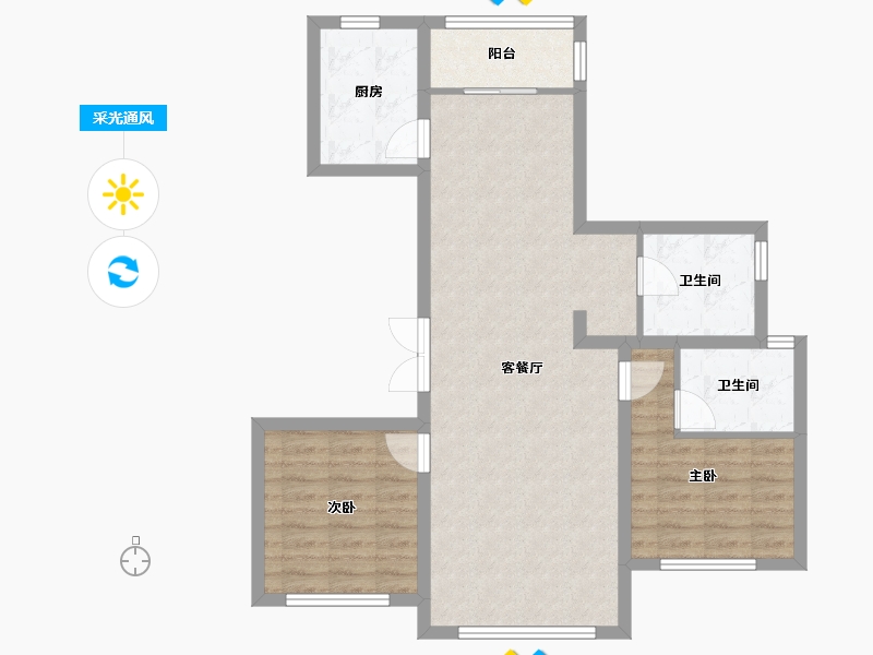 甘肃省-临夏回族自治州-临夏幸福城-95.25-户型库-采光通风