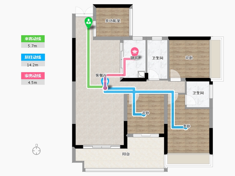 广西壮族自治区-河池市-同泰 东澜悦府-95.79-户型库-动静线