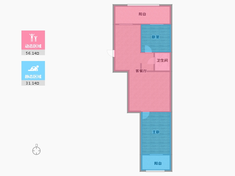 山西省-太原市-汽三公司宿舍-84.52-户型库-动静分区