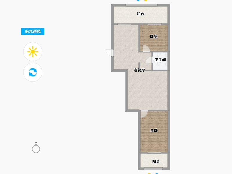 山西省-太原市-汽三公司宿舍-84.52-户型库-采光通风