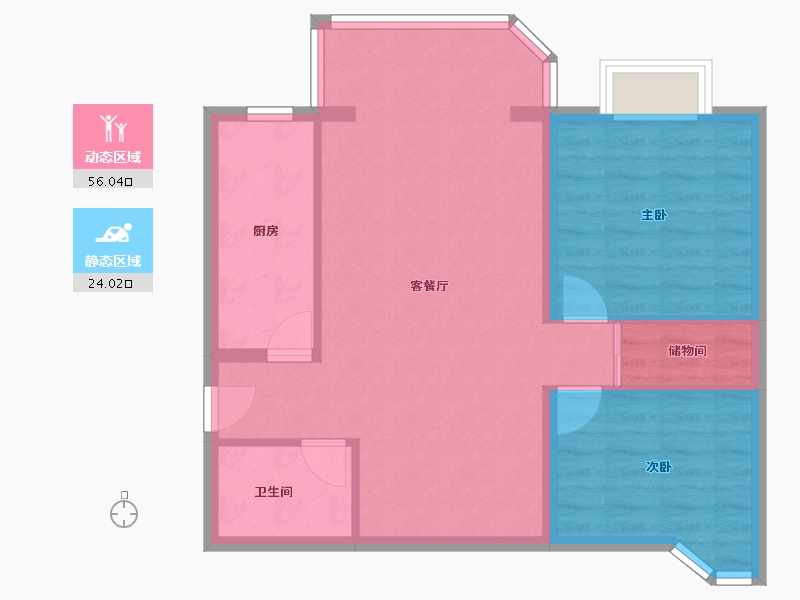 北京-北京市-美然绿色家园-76.30-户型库-动静分区