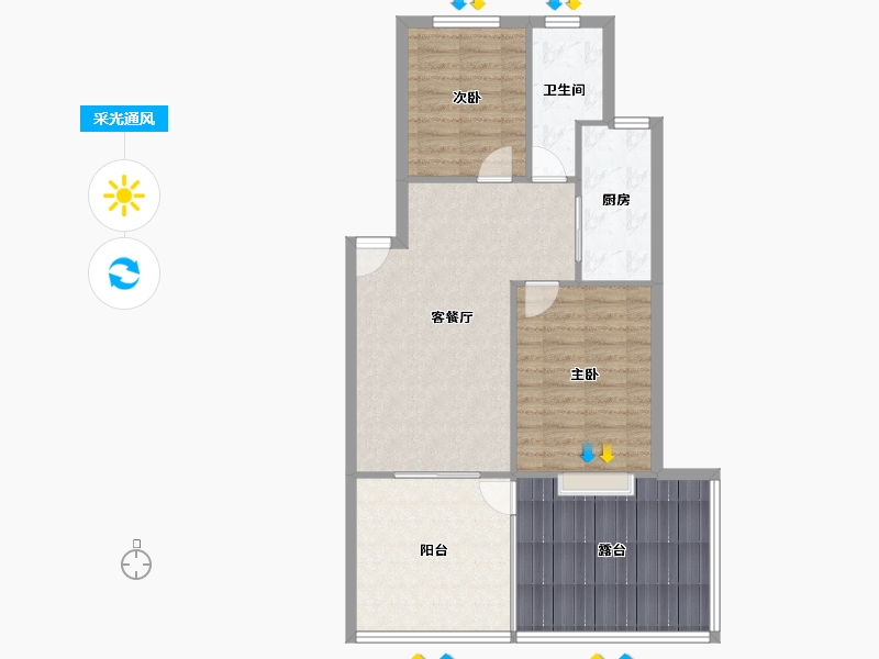 湖南省-长沙市-仁和家园-88.51-户型库-采光通风