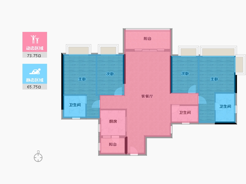 广东省-清远市-名汇花园-123.46-户型库-动静分区