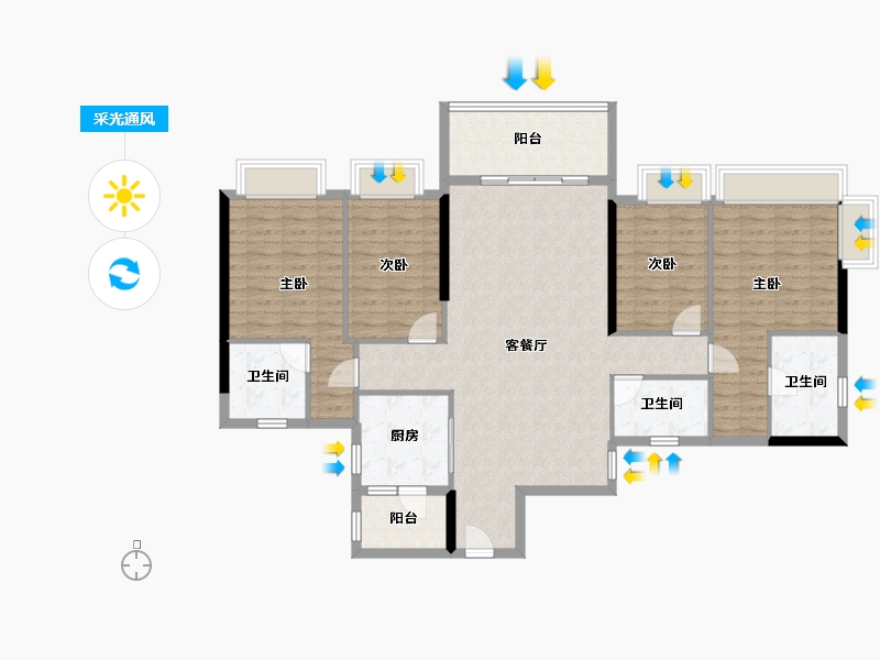 广东省-清远市-名汇花园-123.46-户型库-采光通风