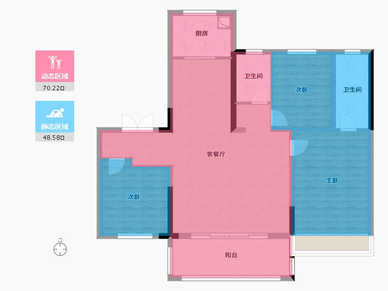 河南省-漯河市-苏荷揽月庭-107.20-户型库-动静分区