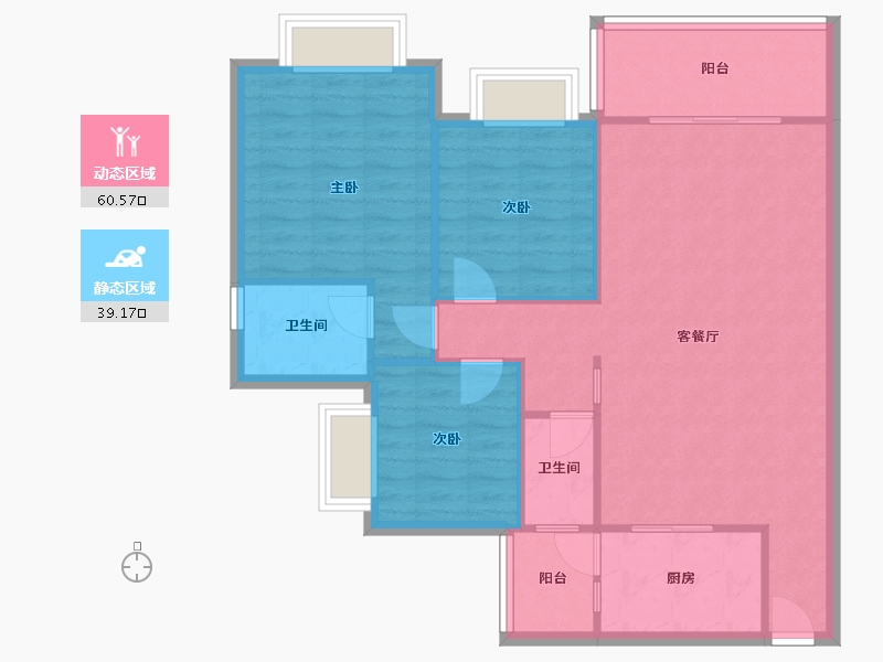 重庆-重庆市-西计花园-108.00-户型库-动静分区