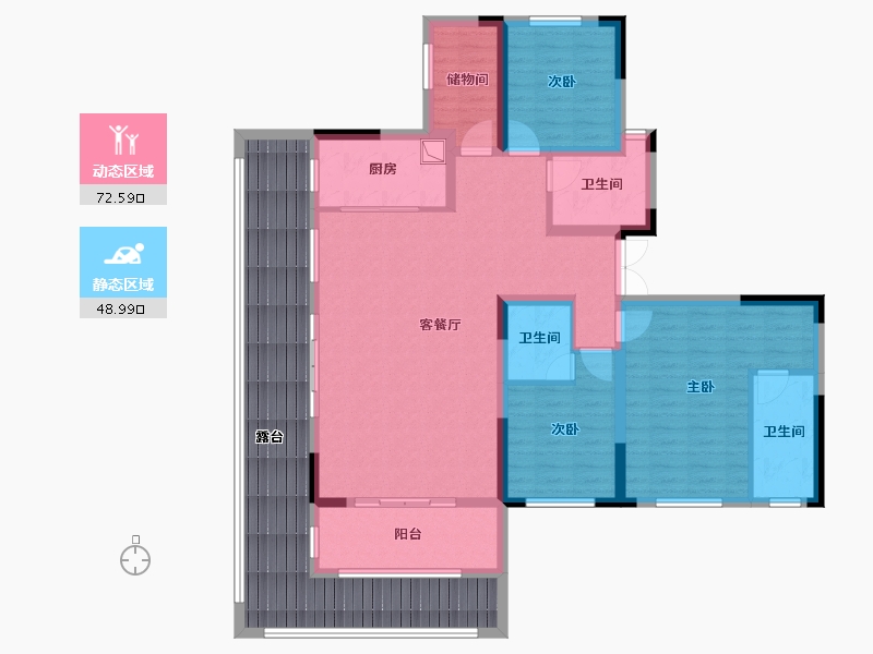 河南省-漯河市-苏荷揽月庭-135.20-户型库-动静分区