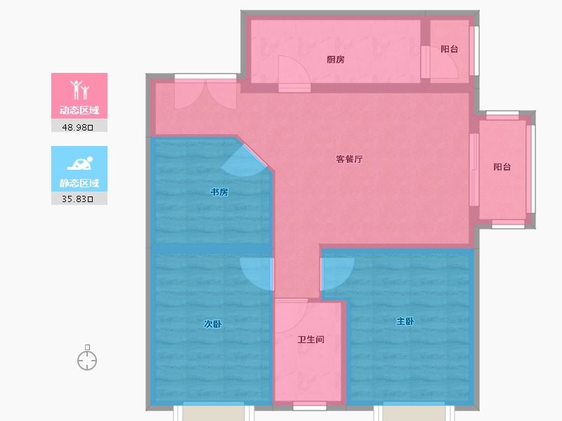 北京-北京市-北京新天地-75.56-户型库-动静分区