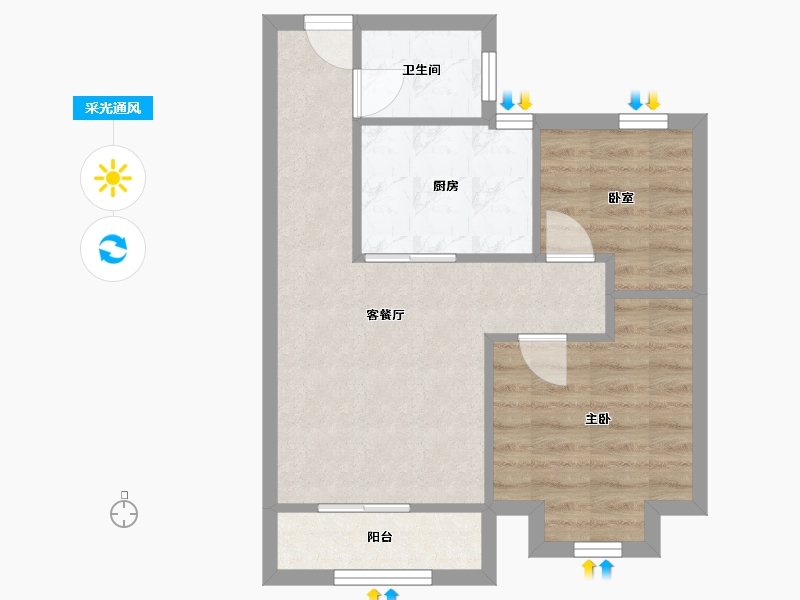 福建省-泉州市-书香学府(南区)-52.00-户型库-采光通风