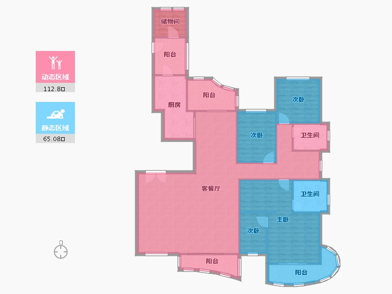 浙江省-杭州市-金隅观澜时代天筑-163.32-户型库-动静分区