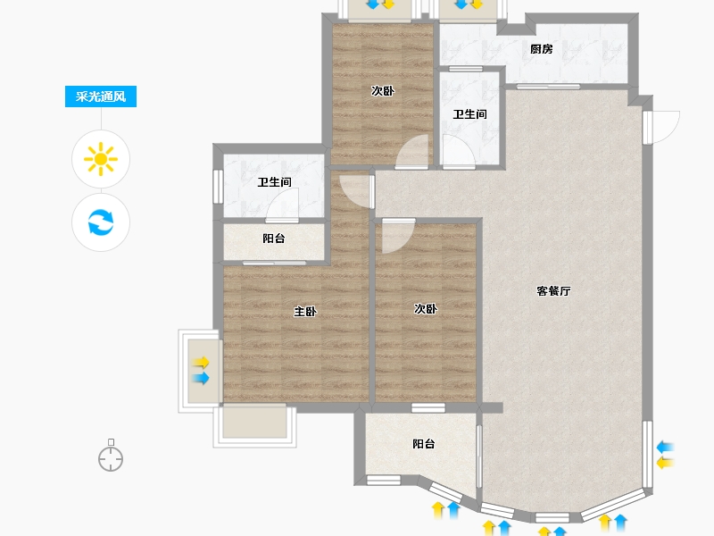 广东省-肇庆市-鼎湖山水居-83.20-户型库-采光通风