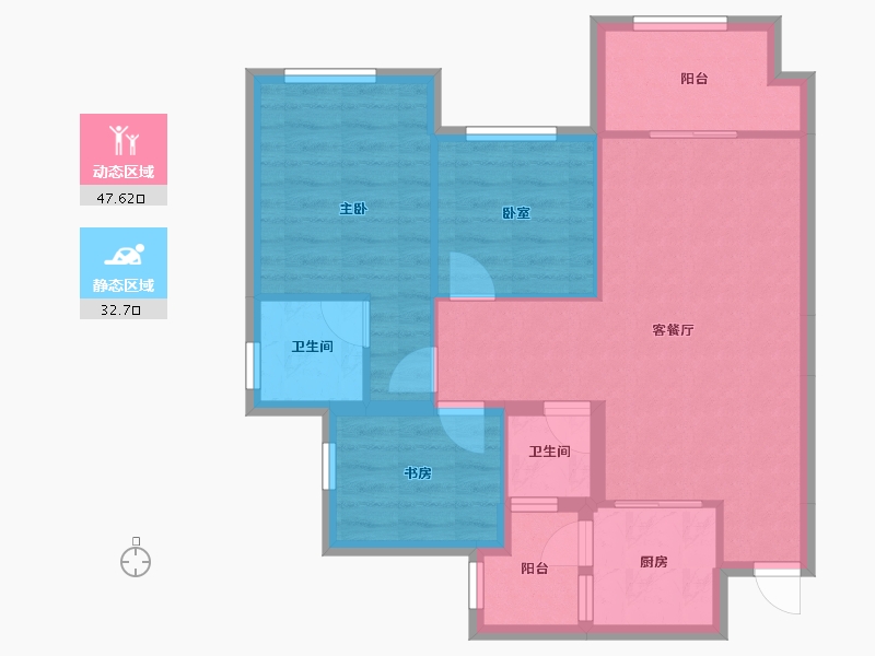 四川省-南充市-鸿通  文德  中央大境-69.47-户型库-动静分区