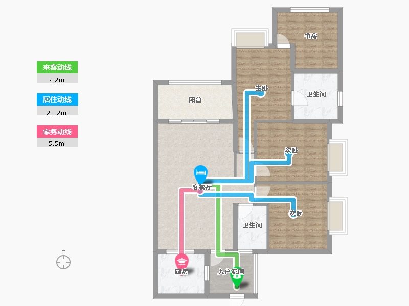 四川省-德阳市-蔚蓝凤凰岛-128.89-户型库-动静线