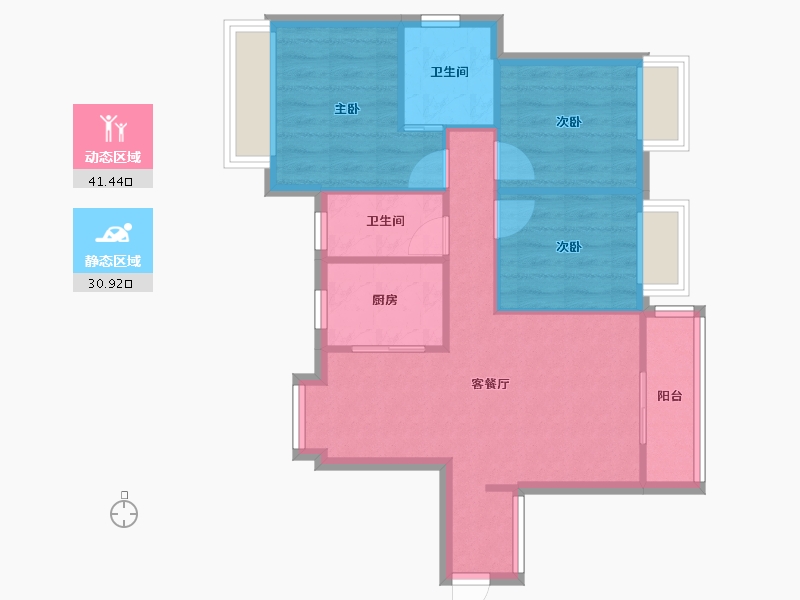 广西壮族自治区-梧州市-金湖湾小区-71.20-户型库-动静分区