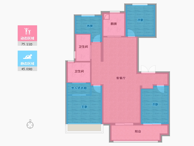 河南省-濮阳市-龙泰熙园品鉴中心-114.40-户型库-动静分区