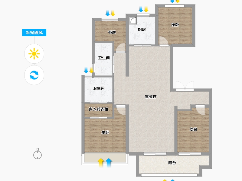 河南省-濮阳市-龙泰熙园品鉴中心-114.40-户型库-采光通风