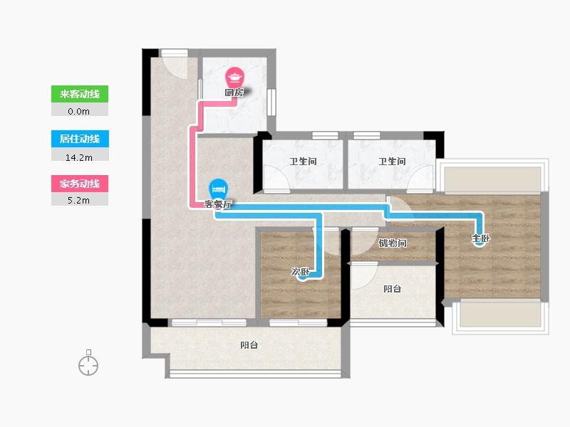 广东省-韶关市-保利中央公馆-78.73-户型库-动静线