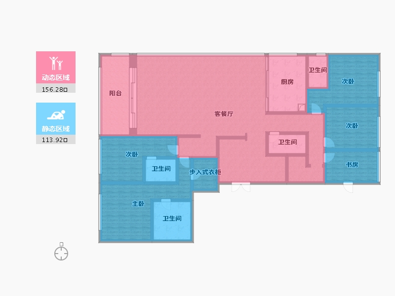 浙江省-杭州市-钱潮鸣翠-243.20-户型库-动静分区