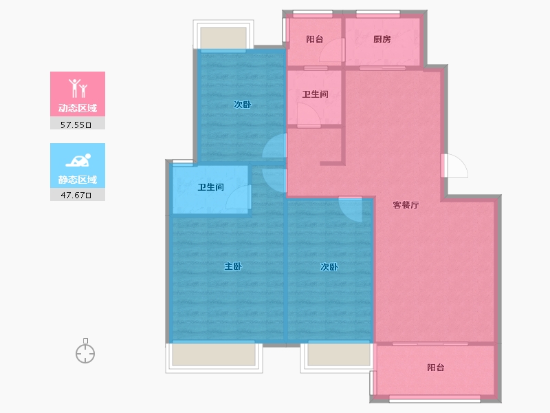 湖北省-宜昌市-宏峰上上城-二期-99.20-户型库-动静分区