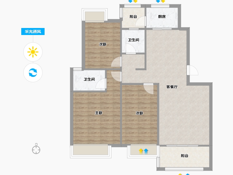 湖北省-宜昌市-宏峰上上城-二期-99.20-户型库-采光通风