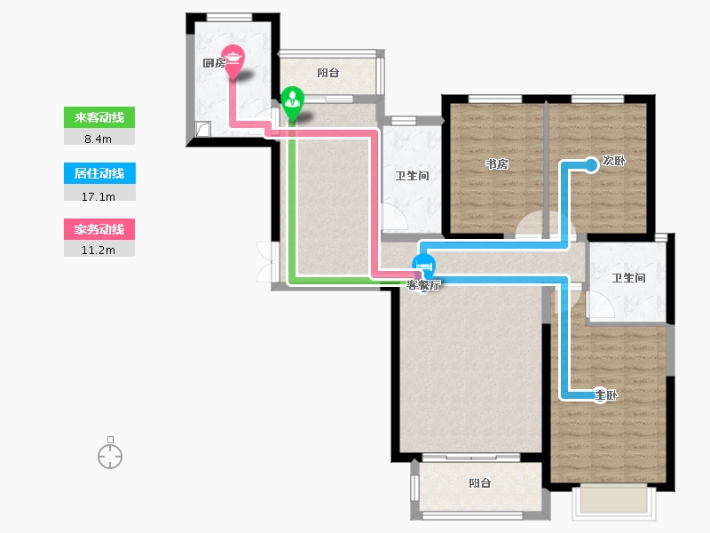 河北省-邢台市-上城华府社区-108.80-户型库-动静线