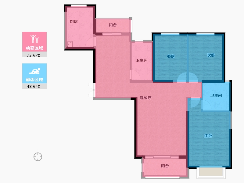 河北省-邢台市-上城华府社区-108.80-户型库-动静分区