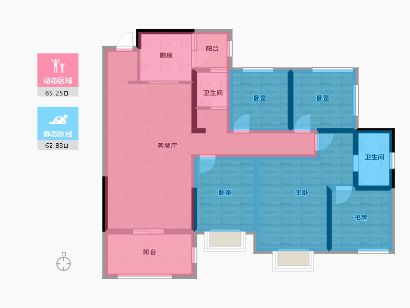 广西壮族自治区-崇左市-南湖三千院-110.00-户型库-动静分区