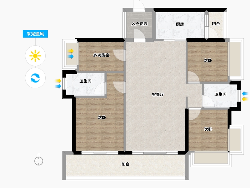 广东省-韶关市-沙湖御景-102.24-户型库-采光通风