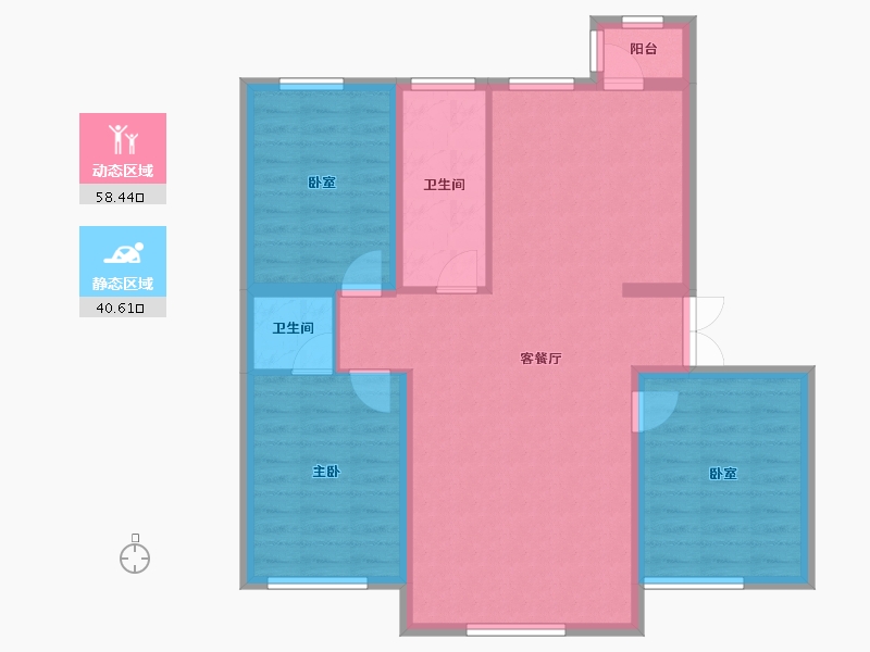 黑龙江省-大庆市-西湖御府-100.34-户型库-动静分区