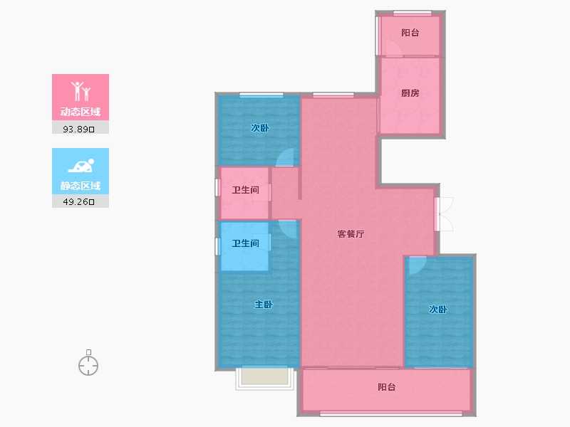 山东省-潍坊市-福第壹品-132.80-户型库-动静分区