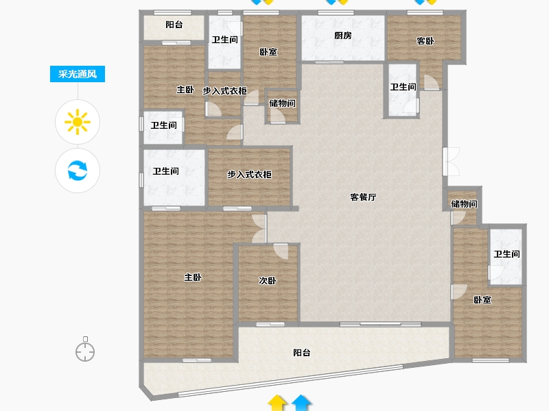 浙江省-杭州市-滨江越秀天澜美境-292.00-户型库-采光通风