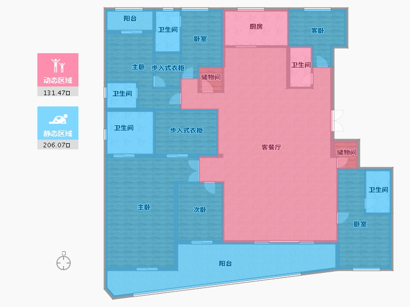 浙江省-杭州市-滨江越秀天澜美境-292.00-户型库-动静分区