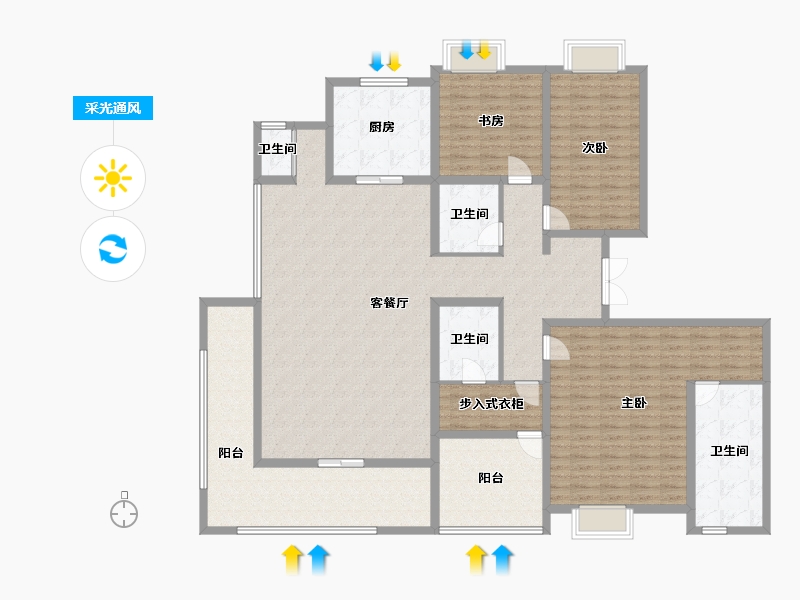 湖南省-长沙市-梦想·凤栖台-191.41-户型库-采光通风