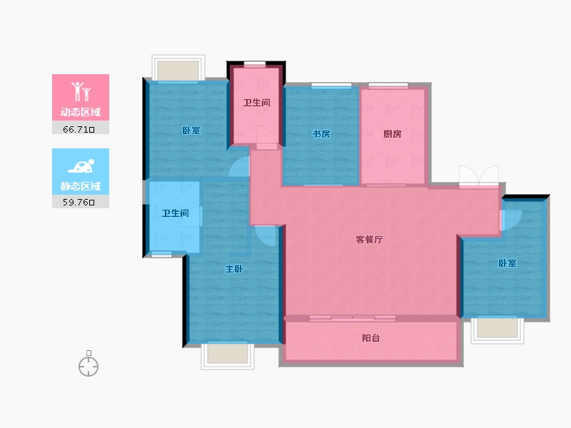 江苏省-南京市-仁恒龙湾-114.17-户型库-动静分区