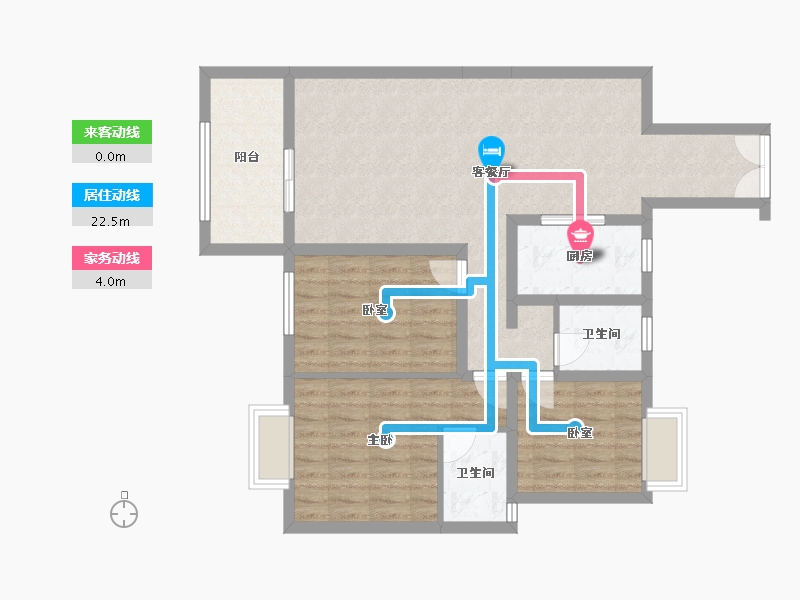 湖南省-衡阳市-衡阳市国贸前海湾-95.85-户型库-动静线