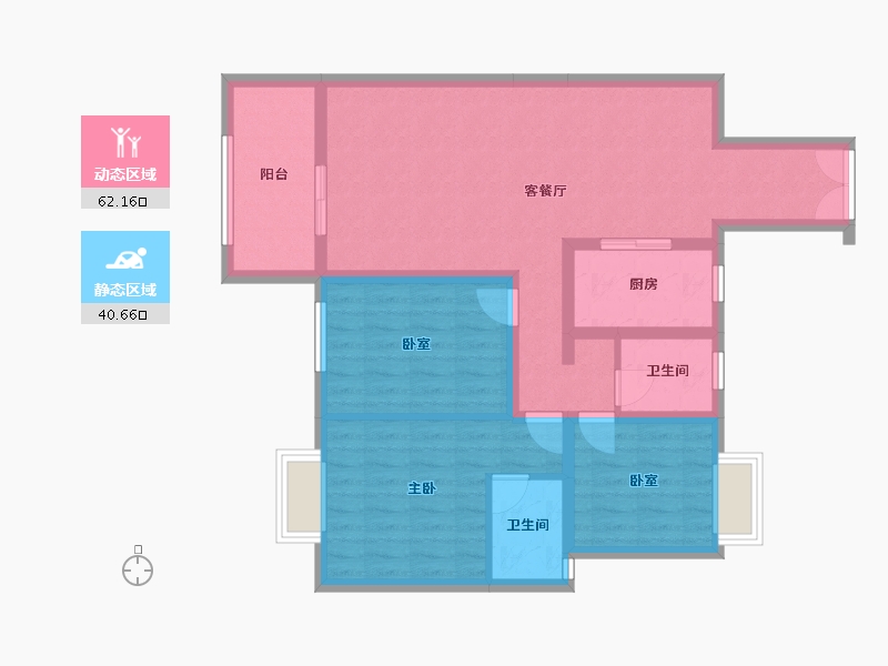 湖南省-衡阳市-衡阳市国贸前海湾-95.85-户型库-动静分区