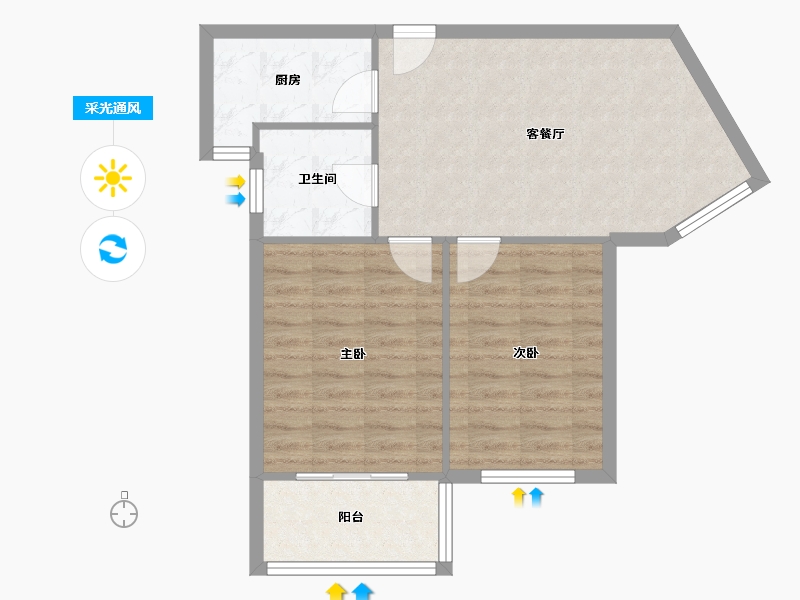 江苏省-苏州市-玉成家园-二期-69.20-户型库-采光通风