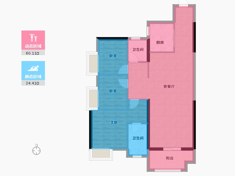 广西壮族自治区-贵港市-贵港市盛世青云府-99.80-户型库-动静分区