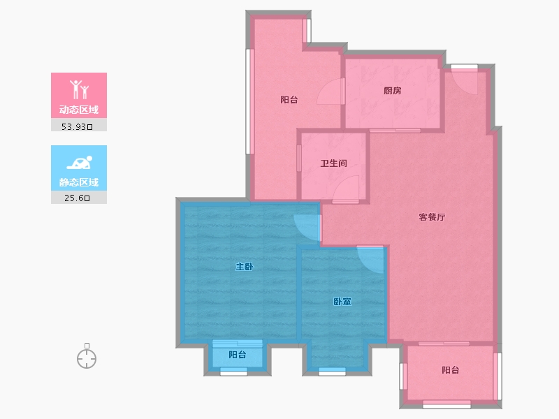 广东省-中山市-优雅翠园-60.00-户型库-动静分区