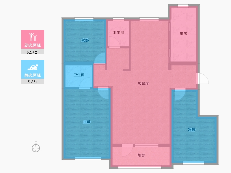 宁夏回族自治区-中卫市-壹方城-104.99-户型库-动静分区