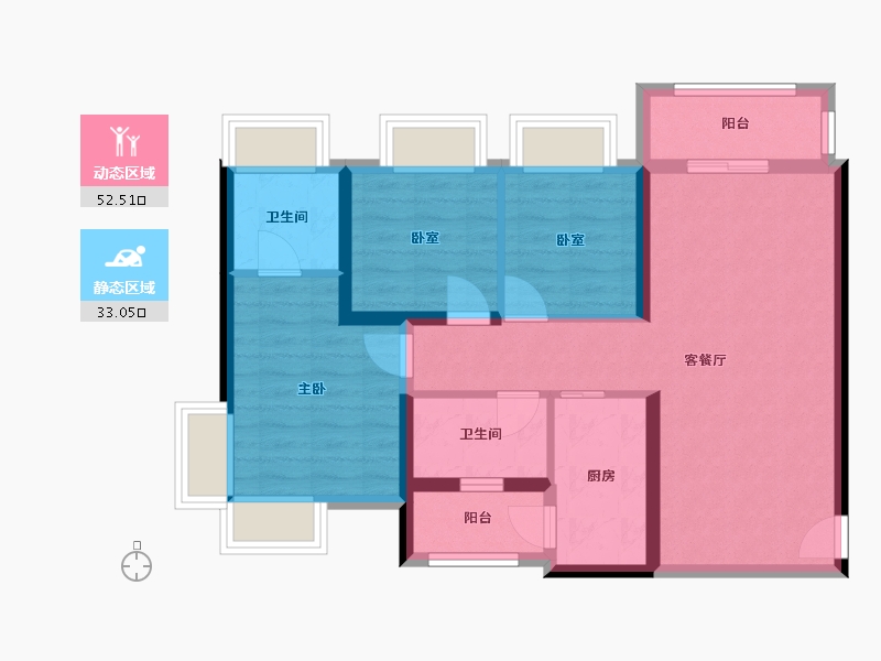 广东省-深圳市-盛龙时代-75.50-户型库-动静分区