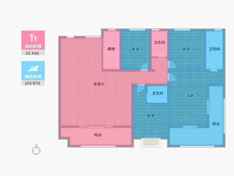 江苏省-宿迁市-富园玖宸府-175.30-户型库-动静分区