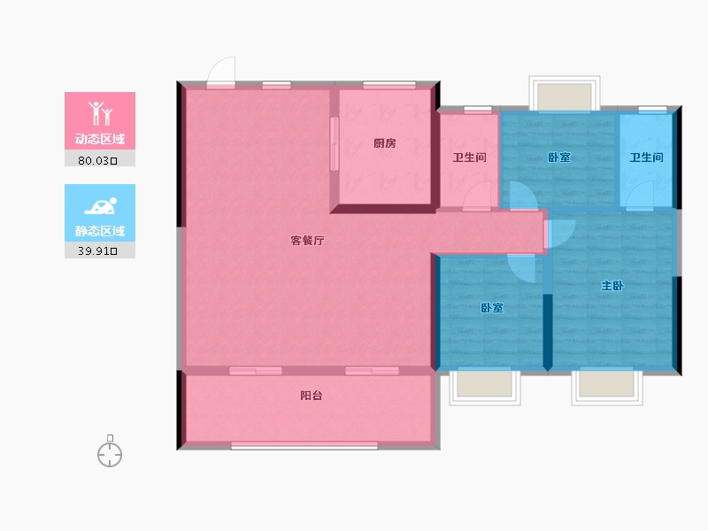 湖北省-襄阳市-幸福尚品-108.85-户型库-动静分区