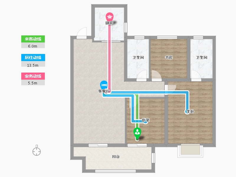 江苏省-宿迁市-富园玖宸府-99.96-户型库-动静线